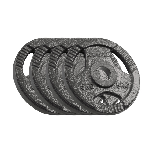 Obciążenie żeliwne olimpijskie zestaw 4x5kg, otwór 51mm, talerz z uchwytami, REBEL ACTIVE RBA-2143-05