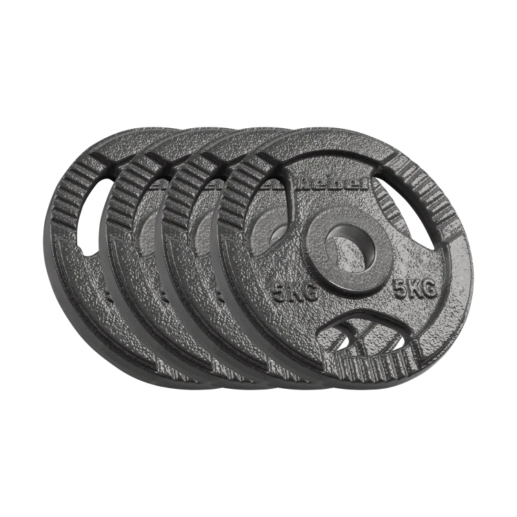 Obciążenie żeliwne olimpijskie zestaw 4x5kg, otwór 51mm, talerz z uchwytami, REBEL ACTIVE RBA-2143-05
