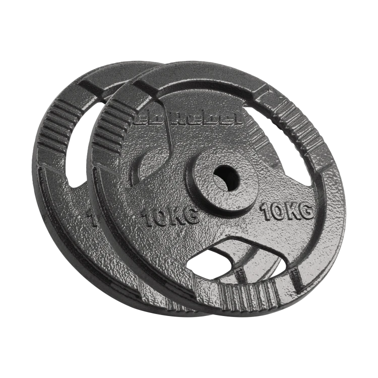 Obciążenie żeliwne zestaw 2x10kg, otwór 31mm, talerz z uchwytami, REBEL ACTIVE RBA-2135