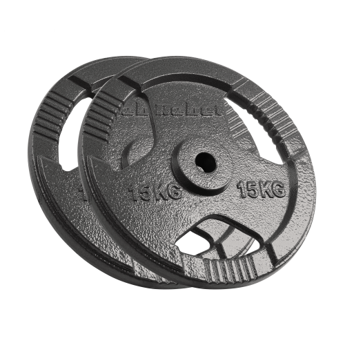 Obciążenie żeliwne zestaw 2x15kg, otwór 31mm, talerz z uchwytami, REBEL ACTIVE RBA-2136