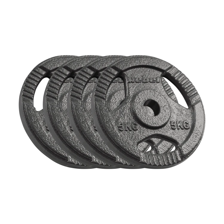Obciążenie żeliwne zestaw 4x5kg, otwór 31mm, talerz z uchwytami, REBEL ACTIVE RBA-2134