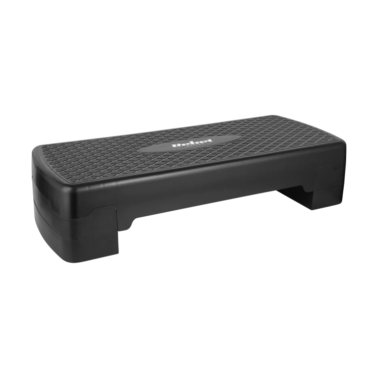 Step do aerobiku i ćwiczeń fitness, 2 stopnie, 68cm, czarny, REBEL ACTIVE RBA-3228-BK
