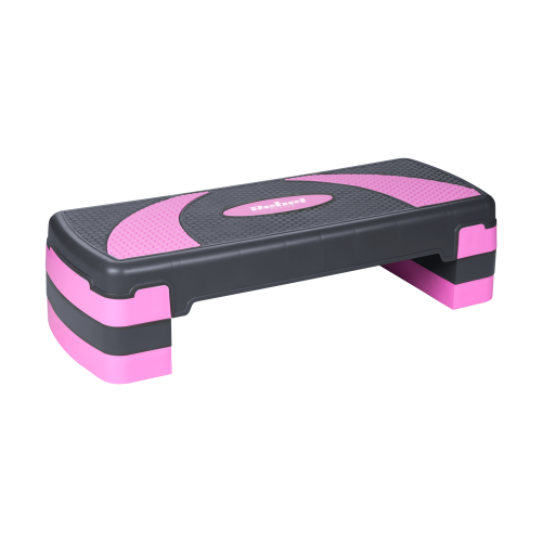 Step do aerobiku i ćwiczeń fitness, 3 stopnie, 78cm, szaro-fioletowy, REBEL ACTIVE RBA-3225-PU
