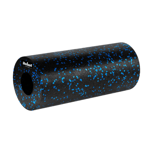 Zestaw wałek do masażu, roller, piłka, duoball, 3 elementy, kolor czarno-niebieski, materiał EPP, REBEL ACTIVE RBA-3054-S3