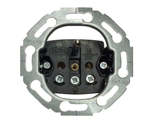 Gniazdo pojedyncze zasilające z uziemieniem Mechanizm gniazda one.platform Serie okrągłe 396765 HAGER BERKER z/u kontakt 1930