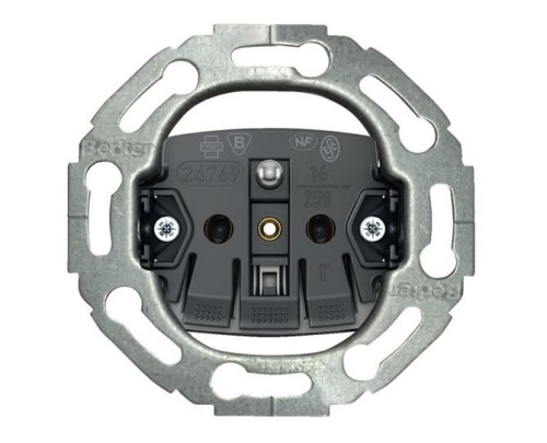 Gniazdo pojedyncze zasilające z uziemieniem Mechanizm gniazda one.platform Serie okrągłe 396768 HAGER BERKER z/u samozaciski kontakt 1930