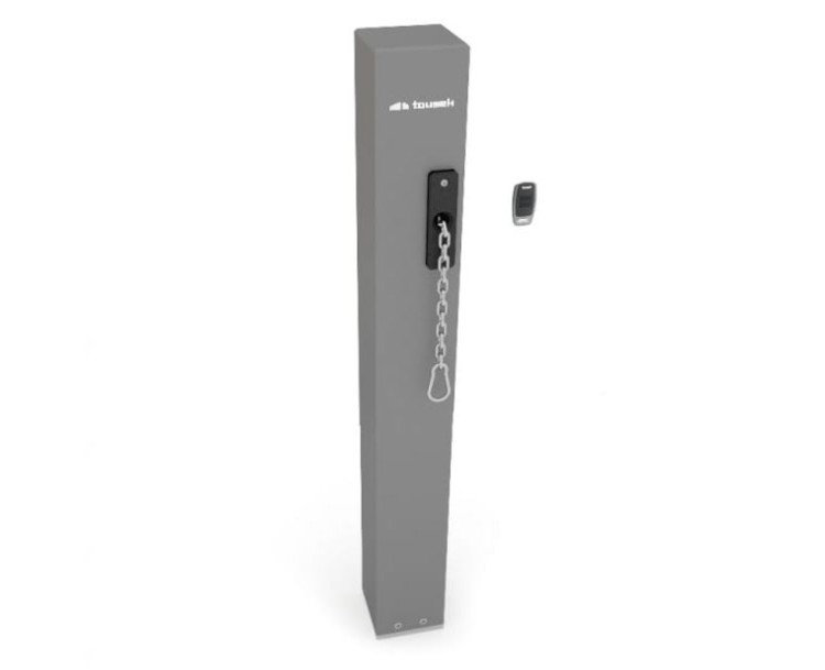 Zapora łańcuchowa do parkingu Tousek LIFT X2 wersja V3 S15020 maksymalnie 10m LIFT-X2 X-2 łańcuch do podjazdów automat silnik aluminium alternatywa dla szlabanu zestaw zapora parkingowa