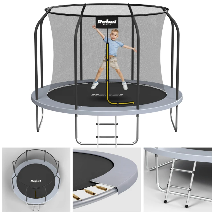 Trampolina Rebel Active PRO 8ft/244 cm, siatka, drabinka RBA-8001