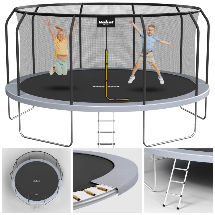 Trampolina Rebel Active PRO 15ft/457 cm, siatka, drabinka RBA-8005