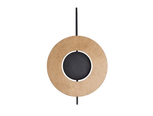Lampa ścienna Kinkiet Industrialny Loft SUNSET NATURAL A 10576 NOWODVORSKI Lighting GX53 x2 okrąg drewniany nowoczesna oprawa oświetleniowa metal drewno sklejka podwójny Inspiracje Premium