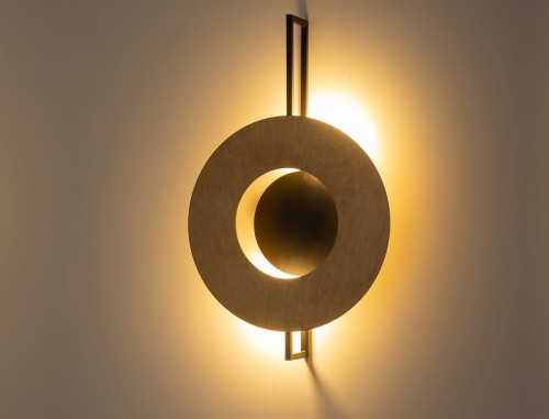 Lampa ścienna Kinkiet Industrialny Loft SUNSET NATURAL A 10576 NOWODVORSKI Lighting GX53 x2 okrąg drewniany nowoczesna oprawa oświetleniowa metal drewno sklejka podwójny Inspiracje Premium