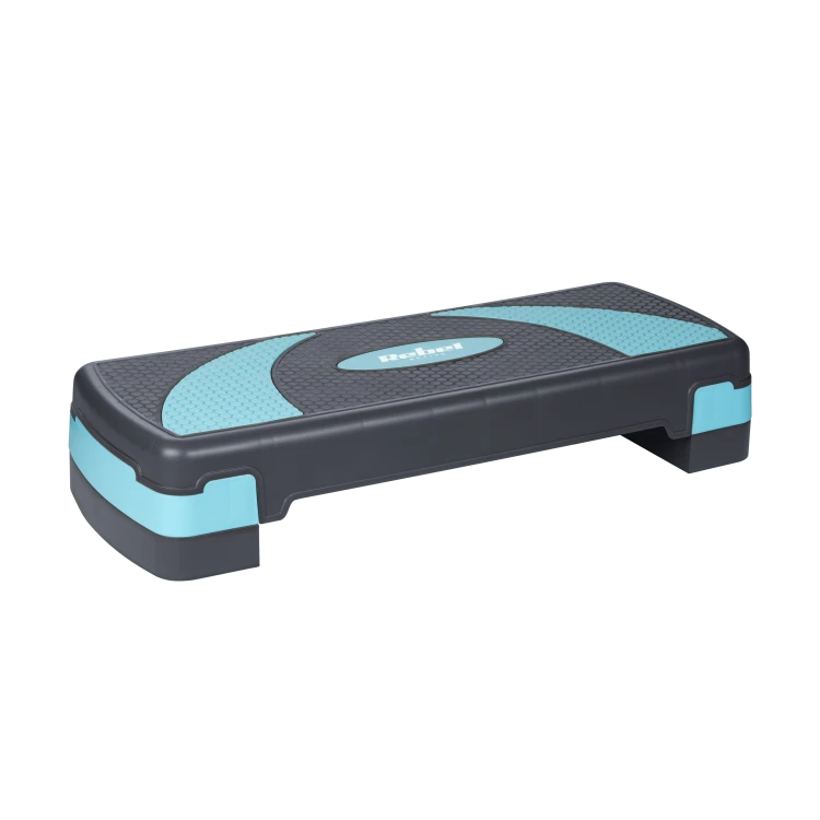 Step do aerobiku i ćwiczeń fitness, 3 stopnie, 78cm, szaro-niebieski, REBEL ACTIVE RBA-3225-BL