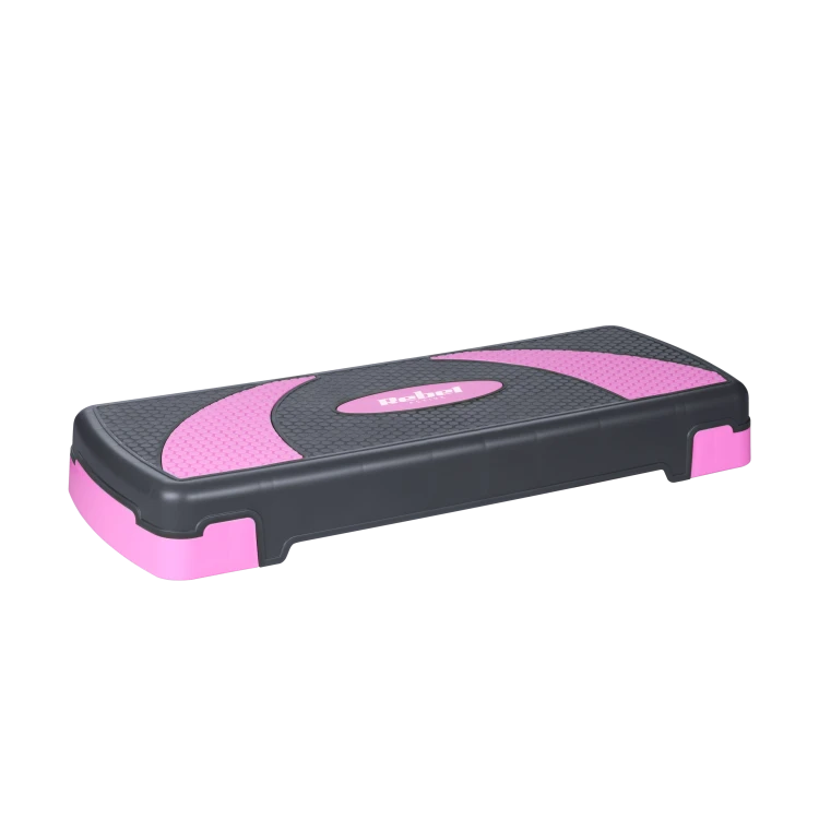 Step do aerobiku i ćwiczeń fitness, 3 stopnie, 78cm, szaro-fioletowy, REBEL ACTIVE RBA-3225-PU