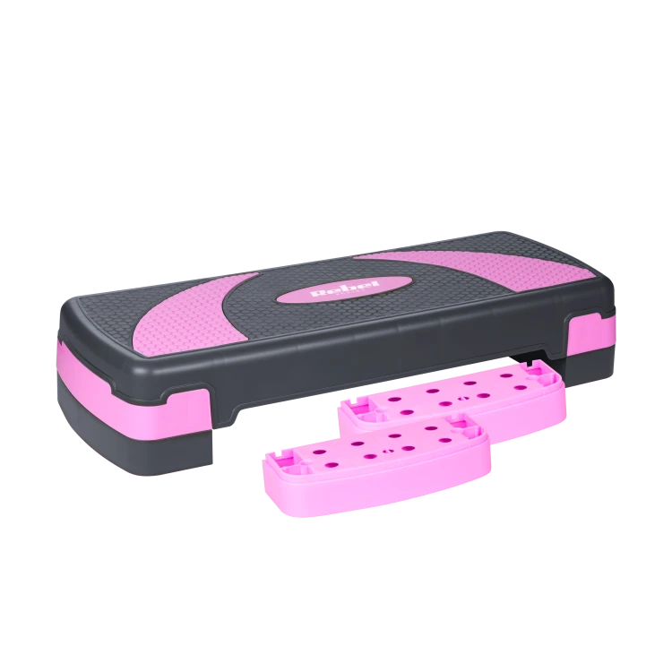 Step do aerobiku i ćwiczeń fitness, 3 stopnie, 78cm, szaro-fioletowy, REBEL ACTIVE RBA-3225-PU