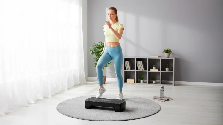 Step do aerobiku i ćwiczeń fitness, 3 stopnie, 68cm, czarny, REBEL ACTIVE RBA-3227-BK