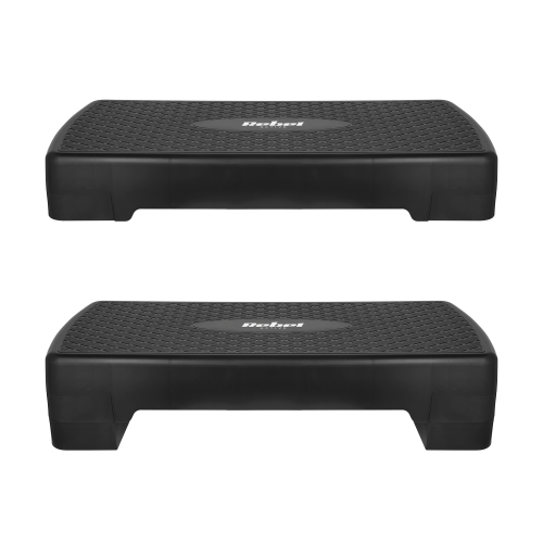 Step do aerobiku i ćwiczeń fitness, 2 stopnie, 68cm, czarny, REBEL ACTIVE RBA-3228-BK