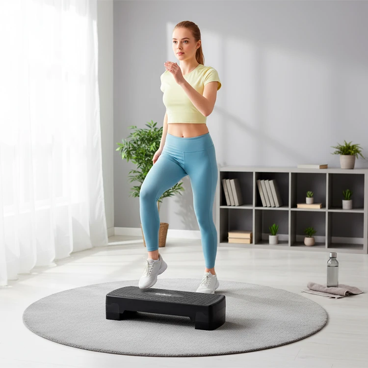Step do aerobiku i ćwiczeń fitness, 2 stopnie, 68cm, czarny, REBEL ACTIVE RBA-3228-BK