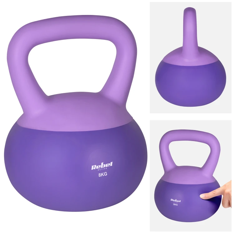 Soft Kettlebell miękki winylowy 8kg  REBEL ACTIVE RBA-2333-08