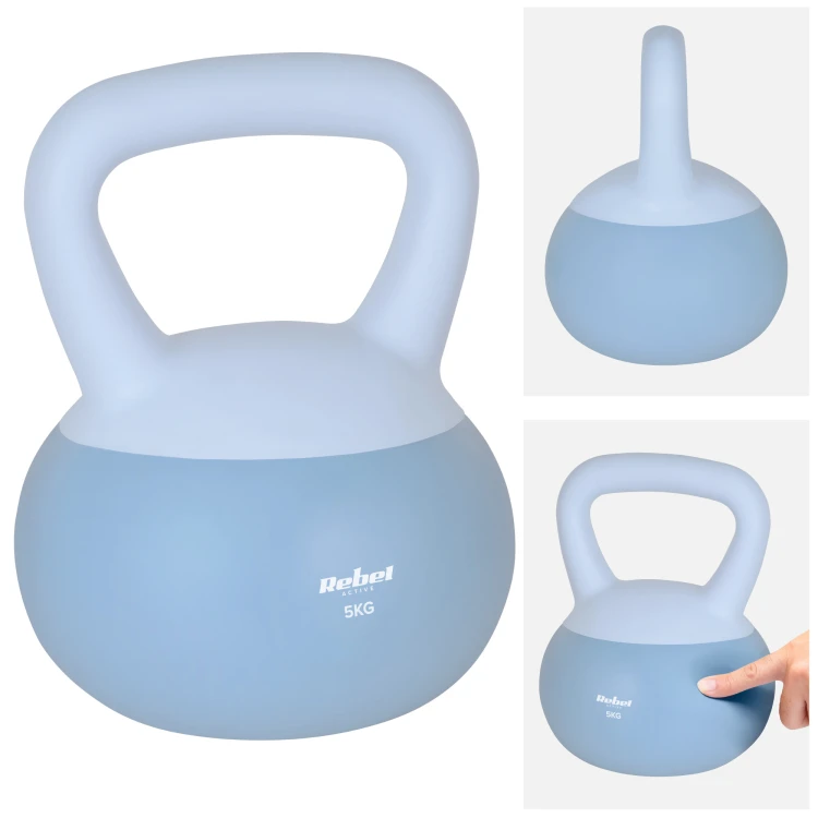 Soft Kettlebell miękki winylowy 5kg  REBEL ACTIVE RBA-2333-05