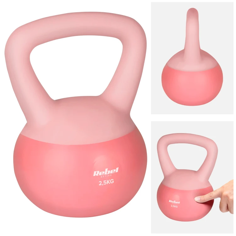 Soft Kettlebell miękki winylowy 2.5kg  REBEL ACTIVE RBA-2333-02.5
