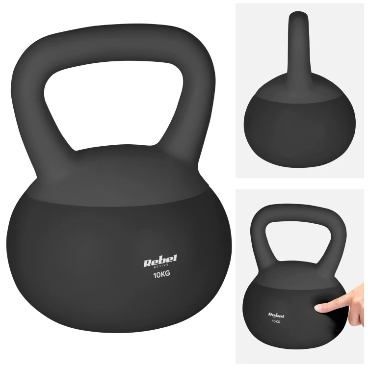 Soft Kettlebell miękki winylowy 10kg  REBEL ACTIVE RBA-2333-10