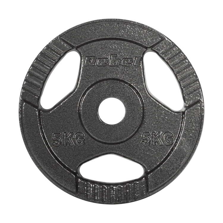 Obciążenie żeliwne zestaw 4x5kg, otwór 31mm, talerz z uchwytami, REBEL ACTIVE RBA-2134