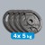 Obciążenie żeliwne zestaw 4x5kg, otwór 31mm, talerz z uchwytami, REBEL ACTIVE RBA-2134
