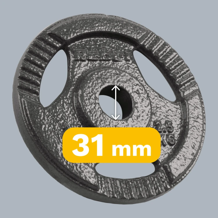 Obciążenie żeliwne zestaw 4x2.5kg, otwór 31mm, talerz z uchwytami, REBEL ACTIVE RBA-2133