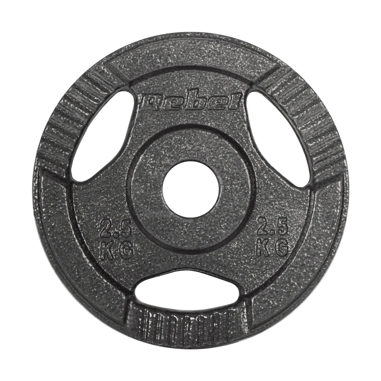 Obciążenie żeliwne zestaw 4x2.5kg, otwór 31mm, talerz z uchwytami, REBEL ACTIVE RBA-2133