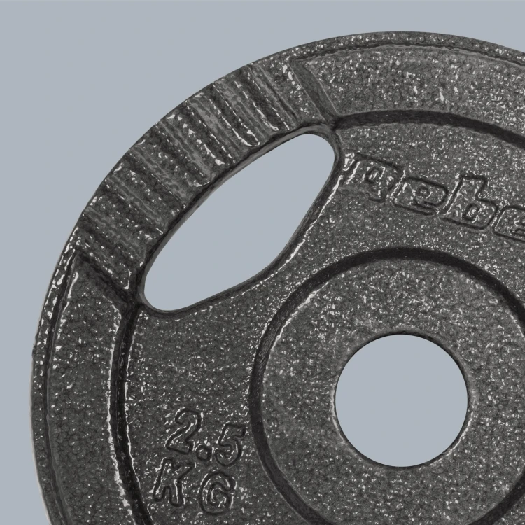 Obciążenie żeliwne zestaw 4x2.5kg, otwór 31mm, talerz z uchwytami, REBEL ACTIVE RBA-2133