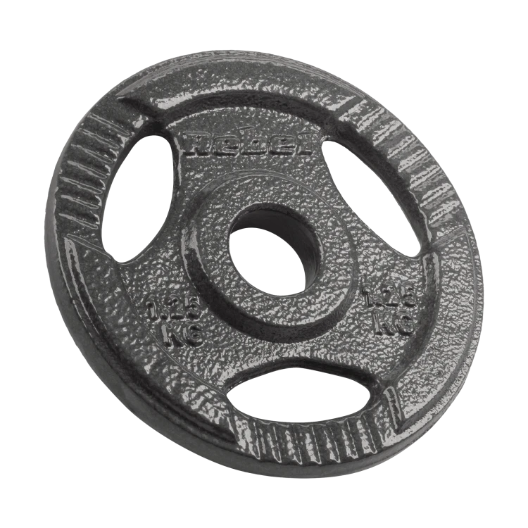 Obciążenie żeliwne zestaw 4x1.25kg, otwór 31mm, talerz z uchwytami, REBEL ACTIVE RBA-2132