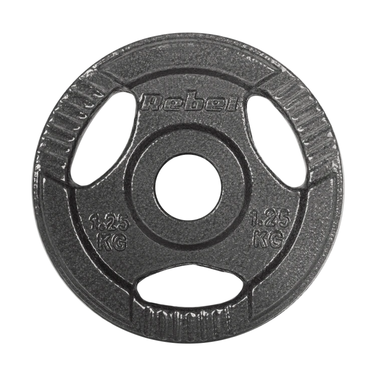 Obciążenie żeliwne zestaw 4x1.25kg, otwór 31mm, talerz z uchwytami, REBEL ACTIVE RBA-2132