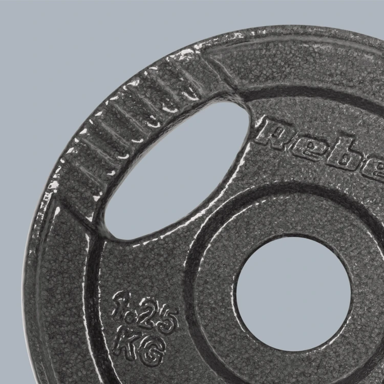 Obciążenie żeliwne zestaw 4x1.25kg, otwór 31mm, talerz z uchwytami, REBEL ACTIVE RBA-2132
