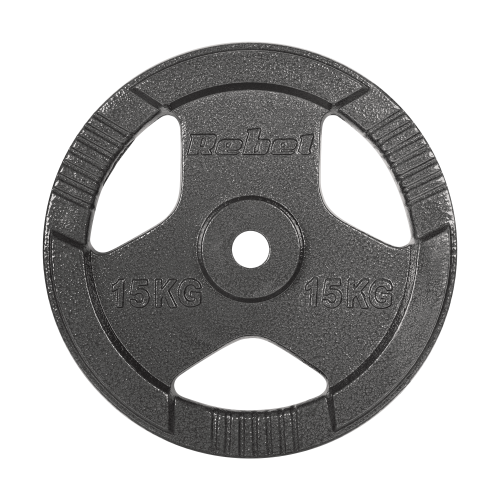Obciążenie żeliwne zestaw 2x15kg, otwór 31mm, talerz z uchwytami, REBEL ACTIVE RBA-2136