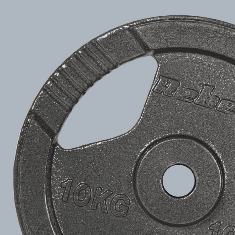 Obciążenie żeliwne zestaw 2x10kg, otwór 31mm, talerz z uchwytami, REBEL ACTIVE RBA-2135