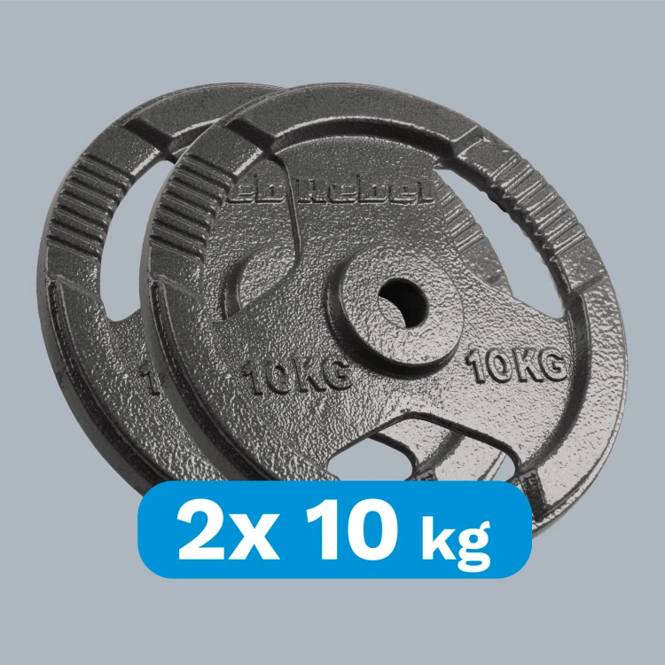 Obciążenie żeliwne zestaw 2x10kg, otwór 31mm, talerz z uchwytami, REBEL ACTIVE RBA-2135