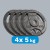 Obciążenie żeliwne olimpijskie zestaw 4x5kg, otwór 51mm, talerz z uchwytami, REBEL ACTIVE RBA-2143-05