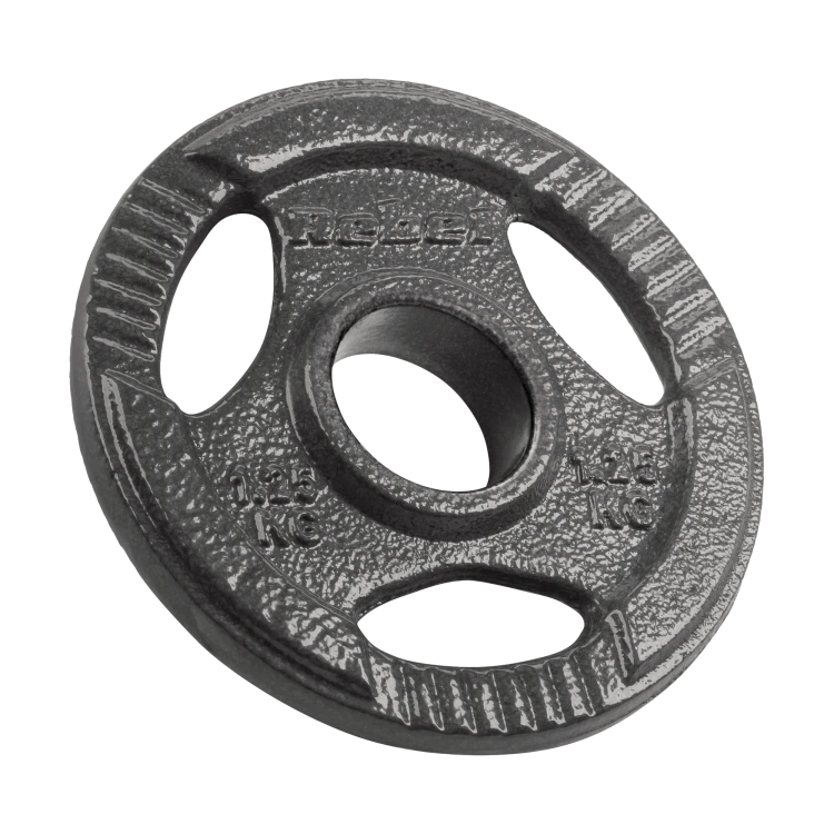 Obciążenie żeliwne olimpijskie zestaw 4x1.25kg, otwór 51mm, talerz z uchwytami, REBEL ACTIVE RBA-2143-01.25