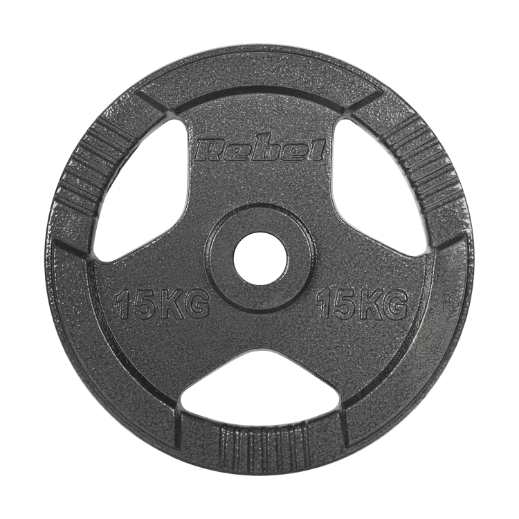Obciążenie żeliwne olimpijskie zestaw 2x15kg, otwór 51mm, talerz z uchwytami, REBEL ACTIVE RBA-2143-15
