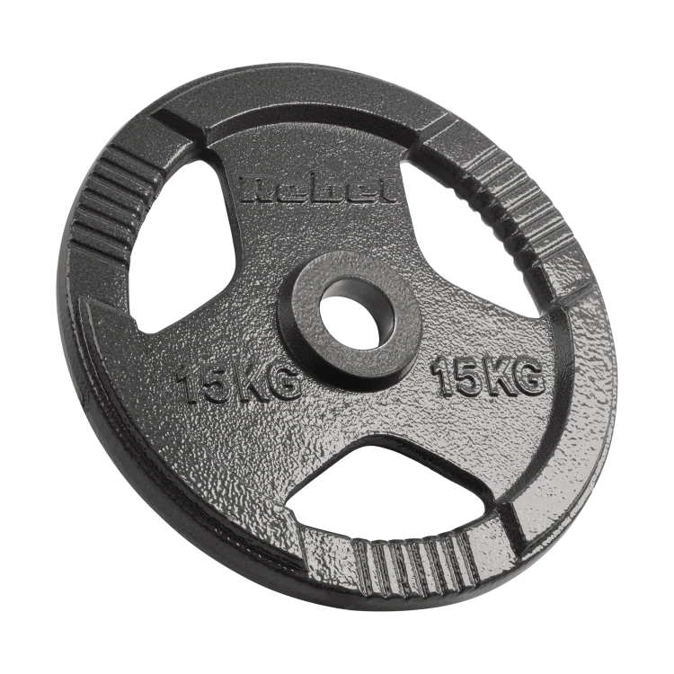 Obciążenie żeliwne olimpijskie zestaw 2x15kg, otwór 51mm, talerz z uchwytami, REBEL ACTIVE RBA-2143-15