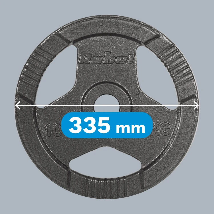 Obciążenie żeliwne olimpijskie zestaw 2x10kg, otwór 51mm, talerz z uchwytami, REBEL ACTIVE RBA-2143-10