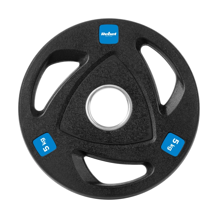 Obciążenie żeliwne olimpijskie gumowane zestaw 4x5kg, otwór 51mm, REBEL ACTIVE RBA-2109