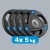 Obciążenie żeliwne olimpijskie gumowane zestaw 4x5kg, otwór 51mm, REBEL ACTIVE RBA-2109