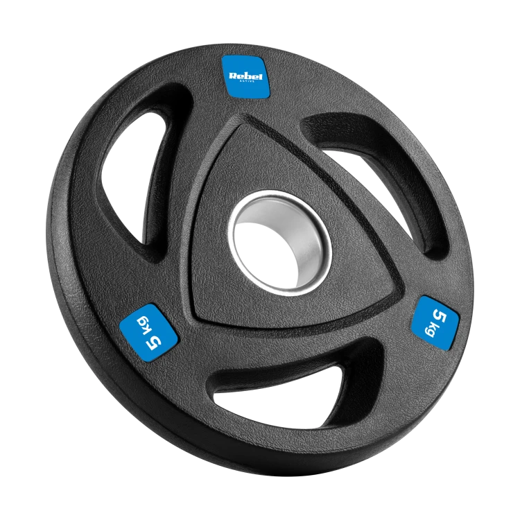 Obciążenie żeliwne olimpijskie gumowane zestaw 4x5kg, otwór 51mm, REBEL ACTIVE RBA-2109