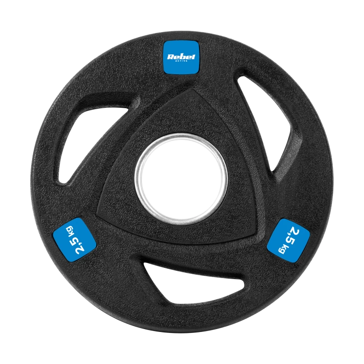 Obciążenie żeliwne olimpijskie gumowane zestaw 4x2.5kg, otwór 51mm, REBEL ACTIVE RBA-2108