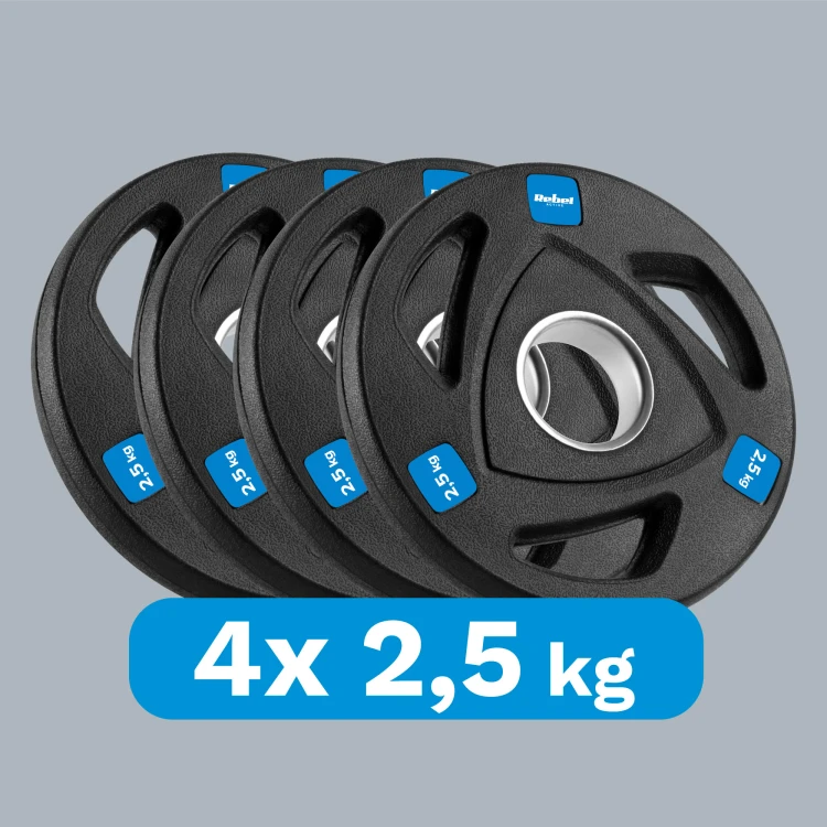 Obciążenie żeliwne olimpijskie gumowane zestaw 4x2.5kg, otwór 51mm, REBEL ACTIVE RBA-2108