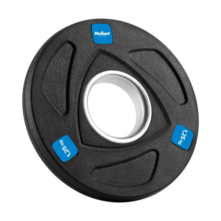 Obciążenie żeliwne olimpijskie gumowane zestaw 4x1.25kg, otwór 51mm, REBEL ACTIVE RBA-2107