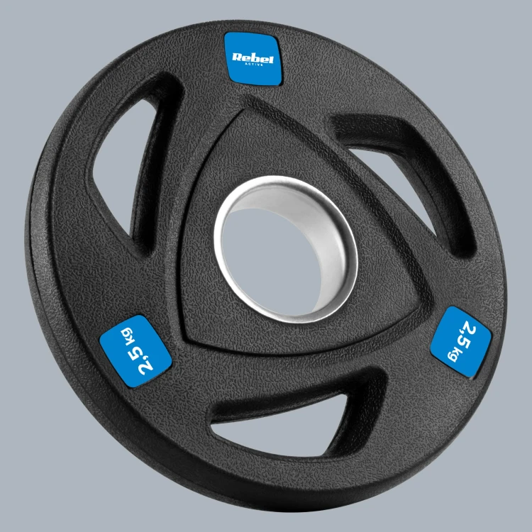 Obciążenie żeliwne olimpijskie gumowane zestaw 30kg ( 8x1.25kg + 4x2.5kg + 2x5kg ), otwór 51mm, REBEL ACTIVE RBA-2113