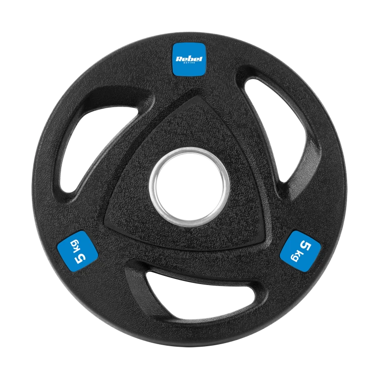 Obciążenie żeliwne olimpijskie gumowane zestaw 30kg ( 8x1.25kg + 4x2.5kg + 2x5kg ), otwór 51mm, REBEL ACTIVE RBA-2113