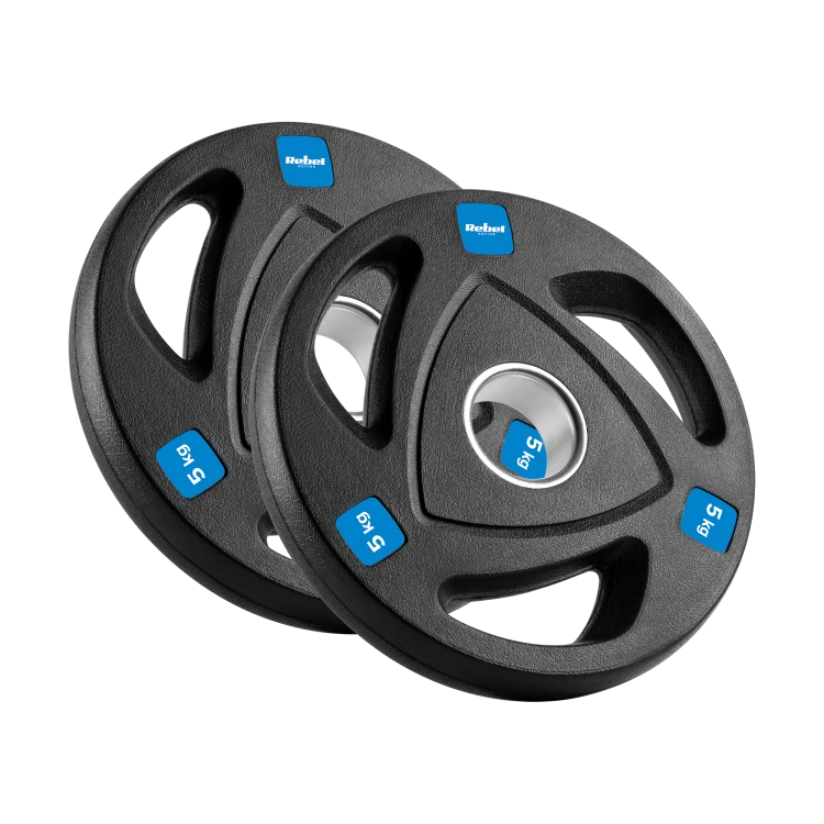Obciążenie żeliwne olimpijskie gumowane zestaw 30kg ( 8x1.25kg + 4x2.5kg + 2x5kg ), otwór 51mm, REBEL ACTIVE RBA-2113
